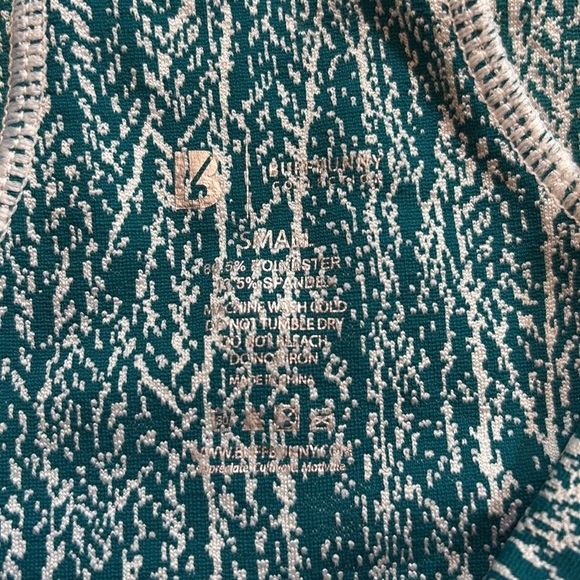 Buff Bunny Jacquard Teal High Rise Textured Leggings sz S - Picture 3 of 9
